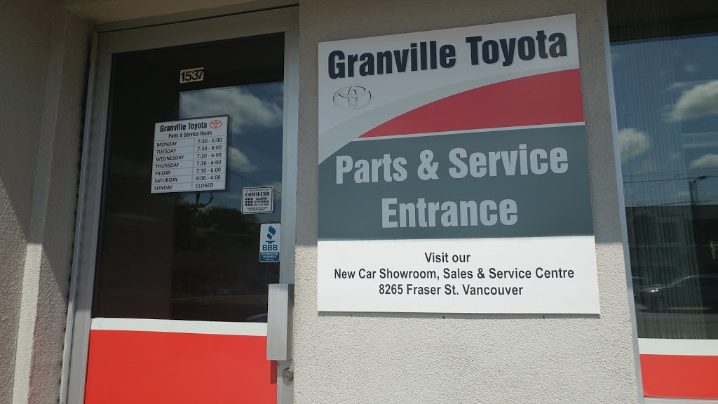 Granville Toyota - 41st Ave Service & Parts Department | 1537 W 41st Ave, Vancouver, BC V6M 1X7, Canada | Phone: (604) 263-2711