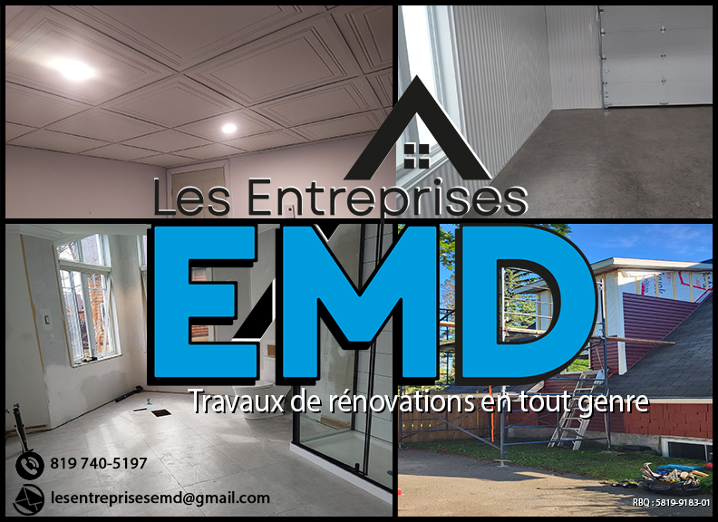 les entreprises EMD | 9 Rue Chatel, Victoriaville, QC G6P 8W1, Canada | Phone: (819) 740-5197