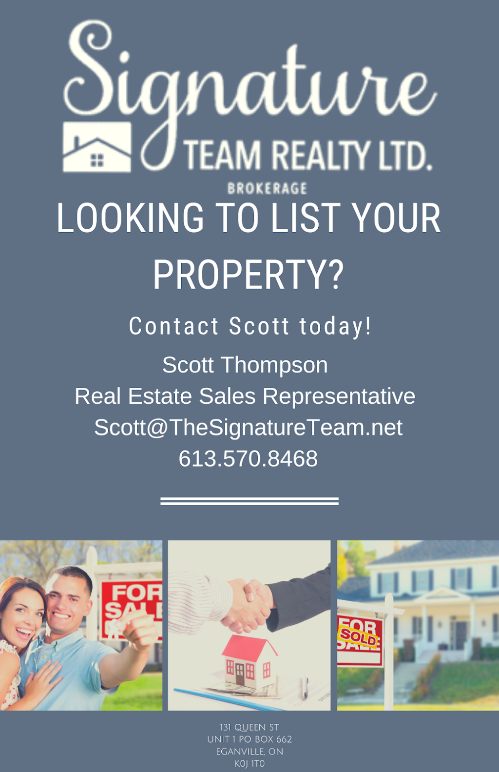 Tony Worsfold - Broker - SIGNATURE TEAM REALTY LTD. | Box 662, 131 Queen St Unit #1, Eganville, ON K0J 1T0, Canada | Phone: (613) 639-8499