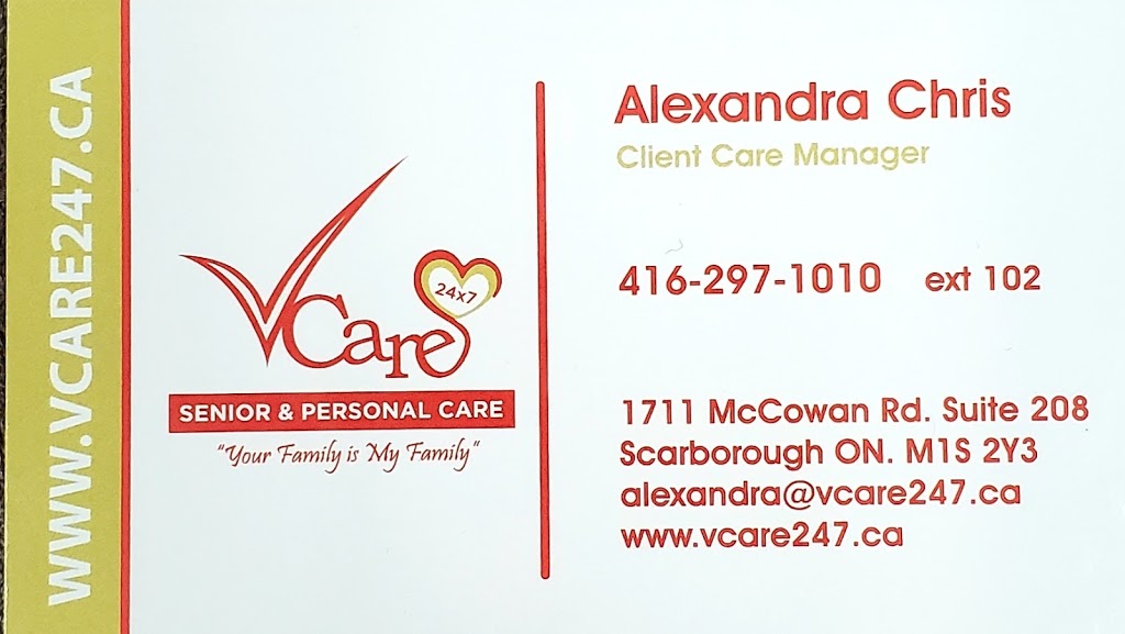 VCare 247 Senior & Personal Elder Care | 1711 McCowan Rd Suite 208, Scarborough, ON M1S 2Y3, Canada | Phone: (416) 297-1010