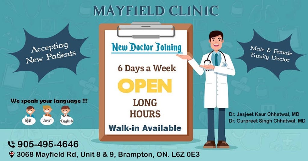 Mayfield Family Practice | 3068 Mayfield Rd Unit 8 & 9, Brampton, ON L6Z 0E3, Canada | Phone: (905) 495-4646