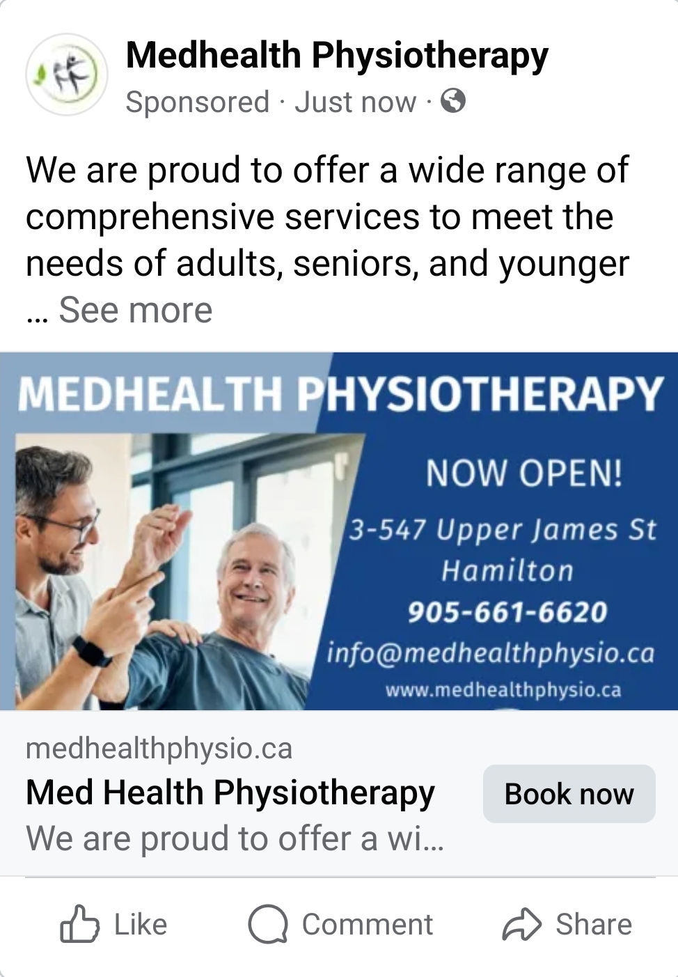 MedHealth Physiotherapy Inc. | 547 Upper James St Unit # 3, Hamilton, ON L9C 2Y5, Canada | Phone: (905) 661-6620