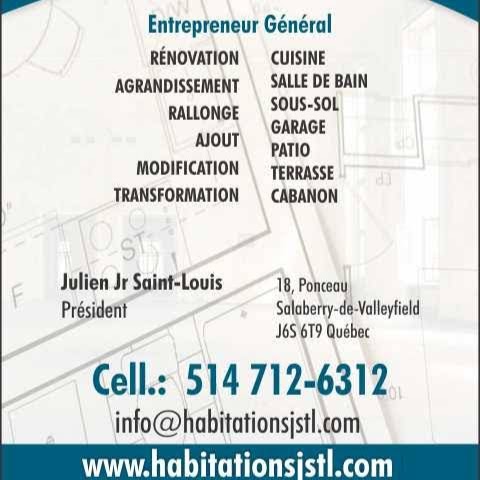 Habitations J St-Louis inc. | 18 Rue du Ponceau, Salaberry-de-Valleyfield, QC J6S 6T9, Canada | Phone: (514) 712-6312