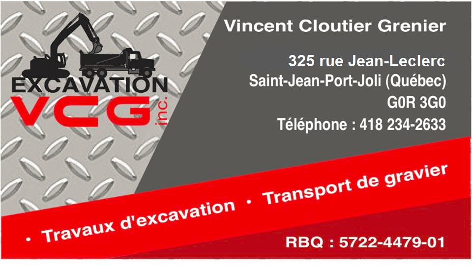 Excavation VCG inc. | 325 Rue Jean-Leclerc, Saint-Jean-Port-Joli, QC G0R 3G0, Canada | Phone: (418) 234-2633