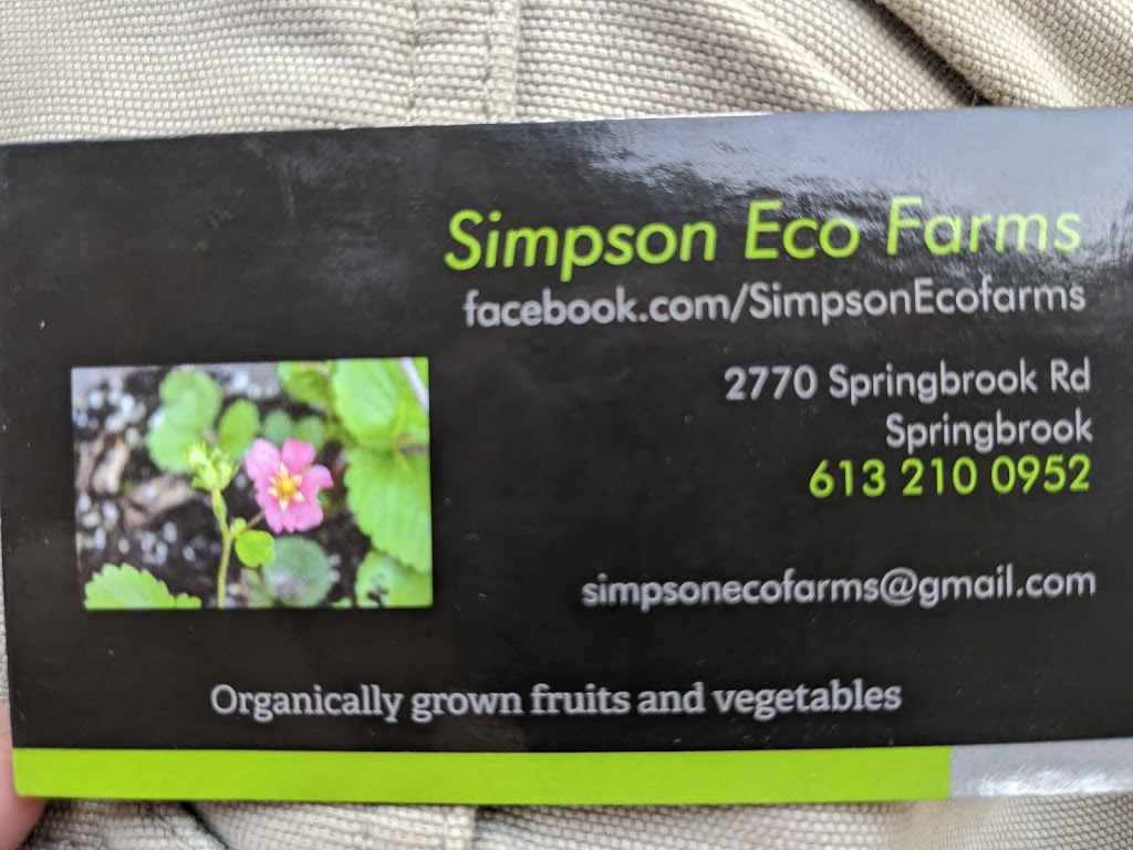 Simpson Eco Farms | 2770 Spring Brook Rd, Springbrook, ON K0K 3C0, Canada | Phone: (905) 505-0442