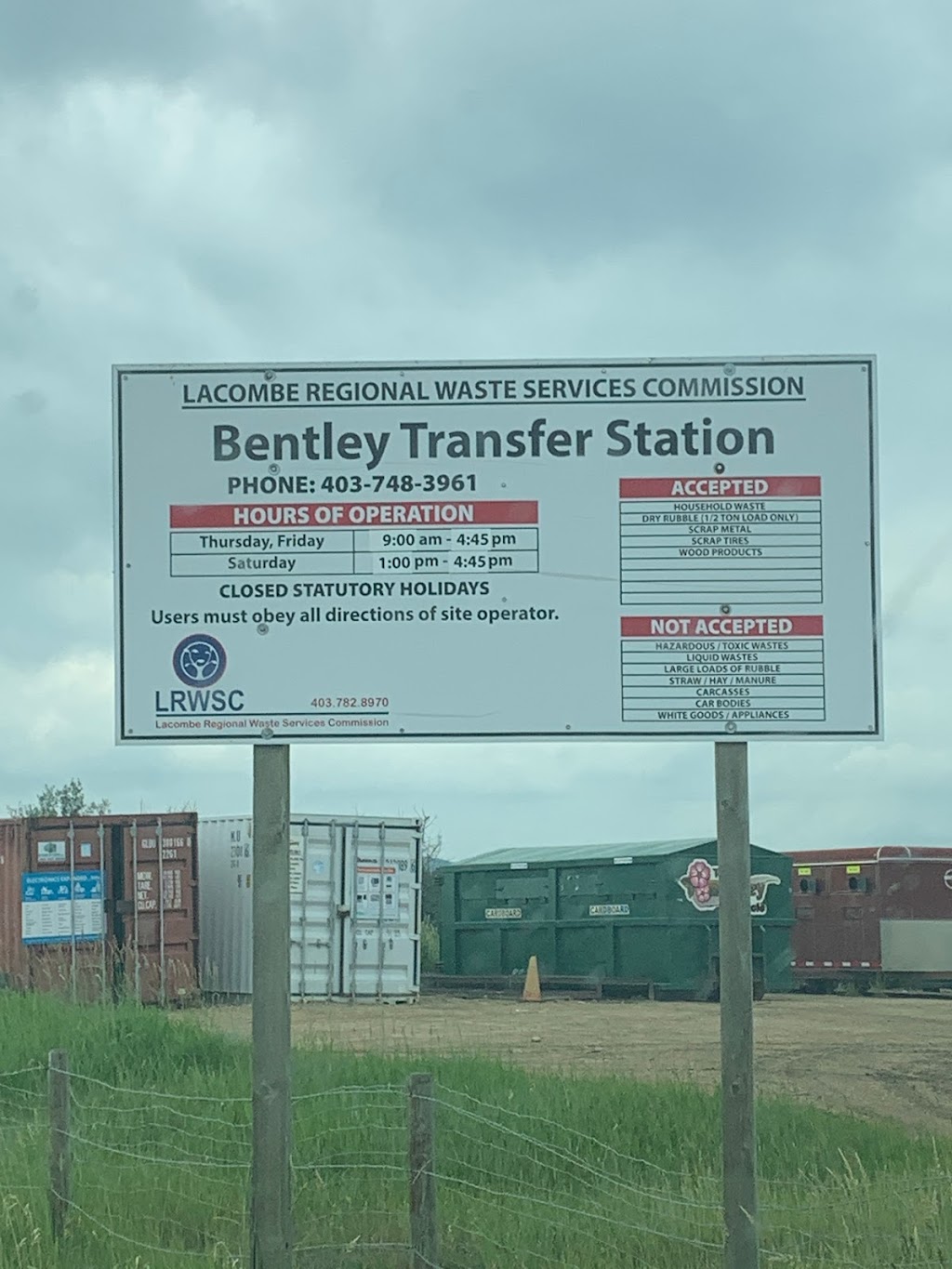 Lacombe Regional Solid Waste | Bentley, AB T0C 0J0, Canada | Phone: (403) 748-3961