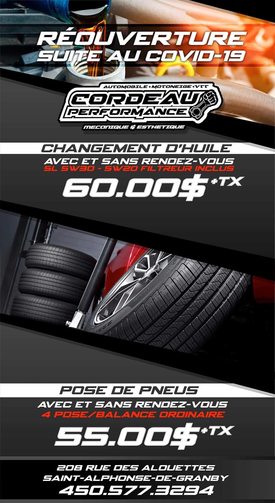 Cordeau Performance | 208 Rue des Alouettes, Saint-Alphonse-de-Granby, QC J0E 2A0, Canada | Phone: (450) 577-3294