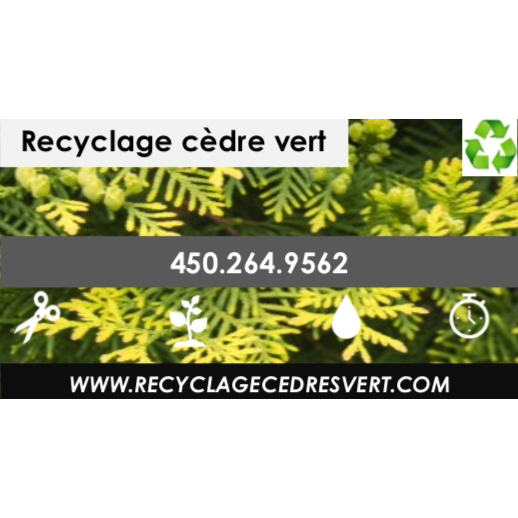 green cedar recycling | 5403 QC-132, Saint-Anicet, QC J0S 1M0, Canada | Phone: (450) 264-9562