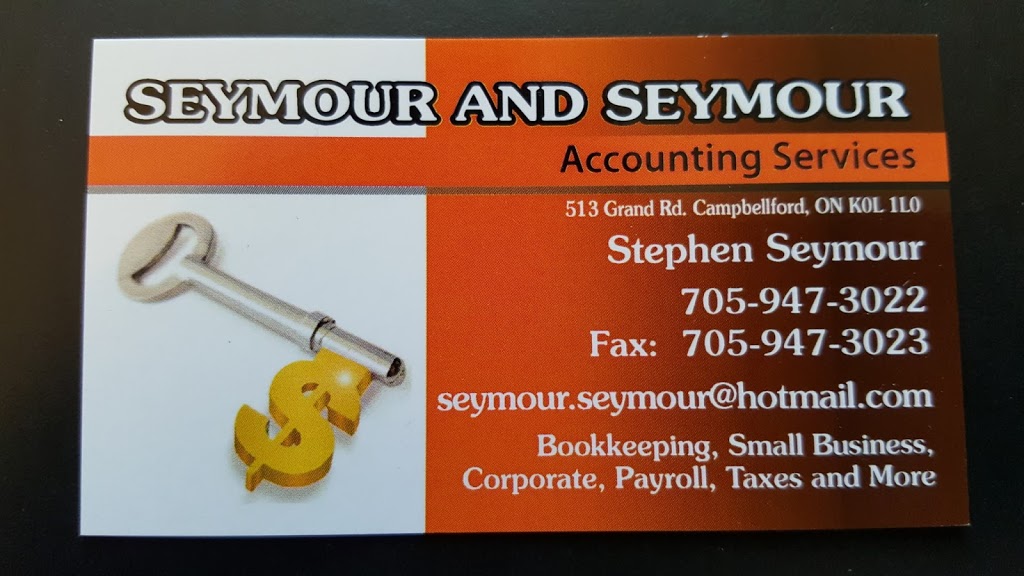 Seymour & Seymour Accounting Services | 513 Grand Rd, Campbellford, ON K0L 1L0, Canada | Phone: (705) 947-3022