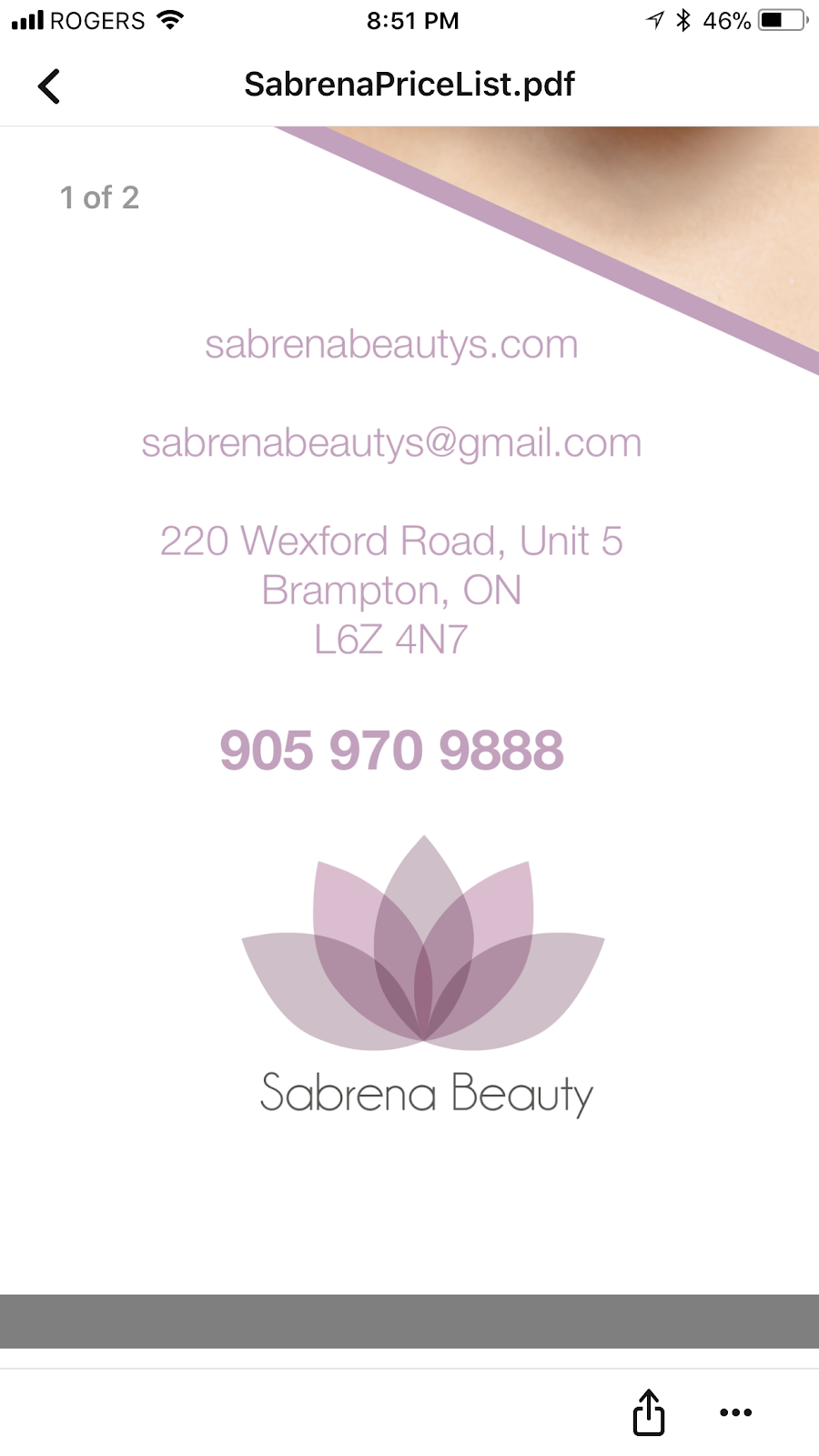 Sabrena Beauty Spa | 220 Wexford Rd, Brampton, ON L6Z 4N7, Canada | Phone: (416) 859-0865