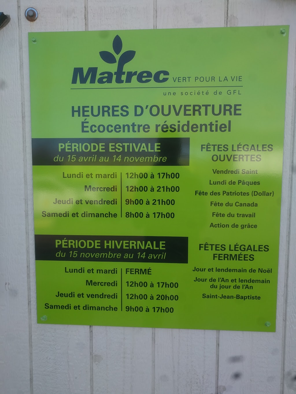 Matrec - Quebec Hamel Hauling | 139 181e Rue, Beauceville, QC G5X 2S9, Canada | Phone: (418) 774-5275