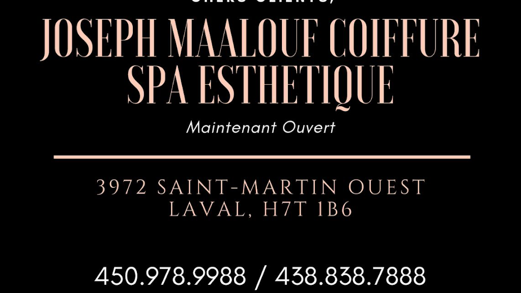 Joseph Maalouf Coiffure et Spa Esthetique | 3972 Boulevard Saint-Martin O, Laval, QC H7T 1B6, Canada | Phone: (450) 978-9988