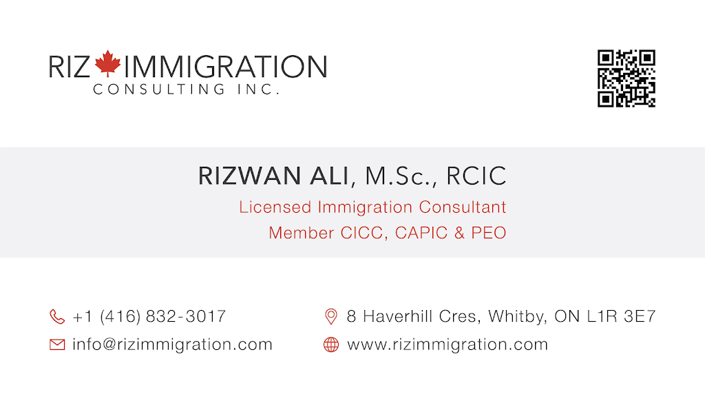 RIZ Immigration Consulting Inc. | 8 Haverhill Crescent, Whitby, ON L1R 3E7, Canada | Phone: (416) 832-3017