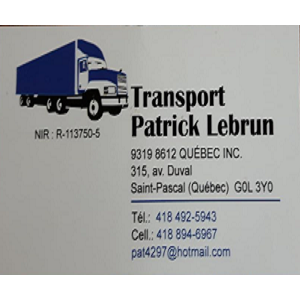 Transport Patrick Lebrun | 315 Av. Duval, Saint-Pascal, QC G0L 3Y0, Canada | Phone: (418) 894-6967