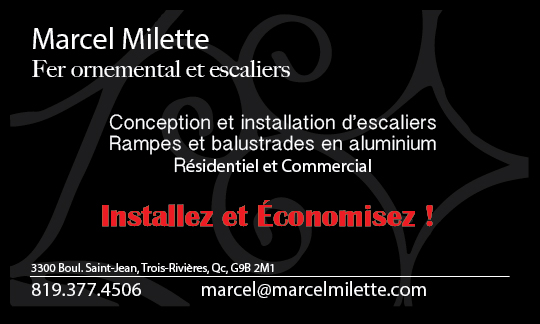 Marcel Milette - Soudure générale & fer ornemental | 3300 Boulevard Saint-Jean, Trois-Rivières, QC G9B 2M1, Canada | Phone: (819) 377-4506