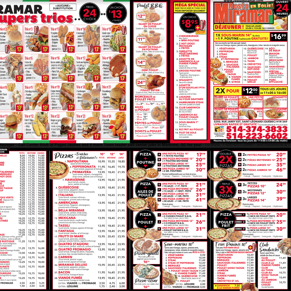 Restaurant Miramar en Folie | 5250 Rue Jarry E, Montréal, QC H1R 3A9, Canada | Phone: (514) 223-6602