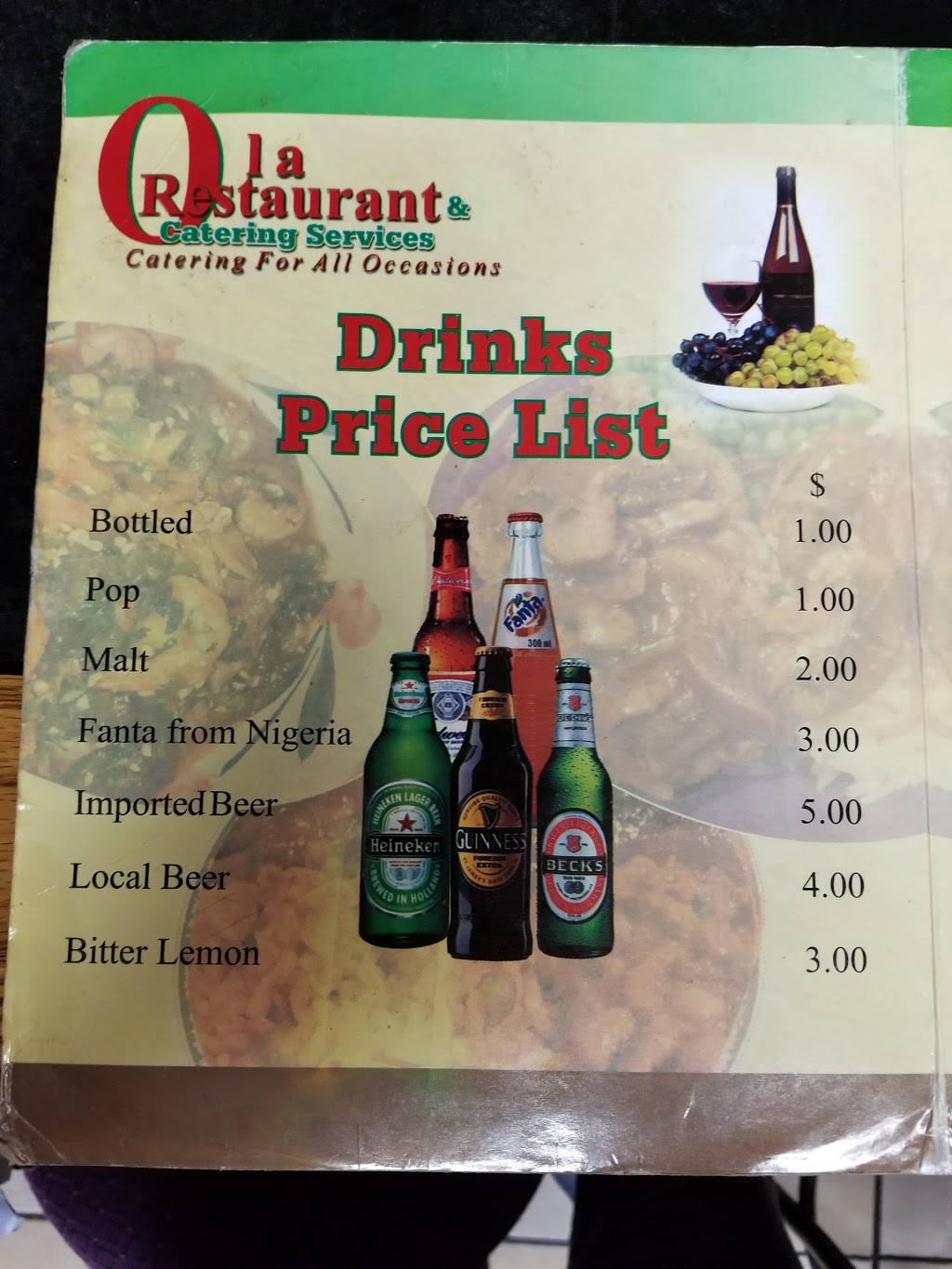 Ola Restaurant & Catering Services | 1552 Jane St, North York, ON M9N 2R5, Canada | Phone: (416) 614-6521