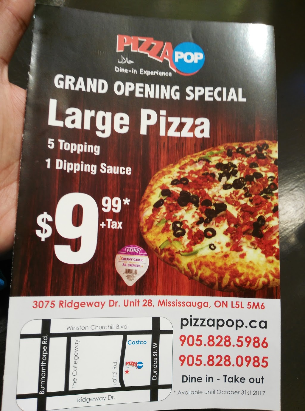 Pizza Pop | 3075 Ridgeway Dr Mississauga, ON L5L 5X8 Ridgeway Dr, Mississauga, ON L5L 5X8, Canada | Phone: (905) 828-5986