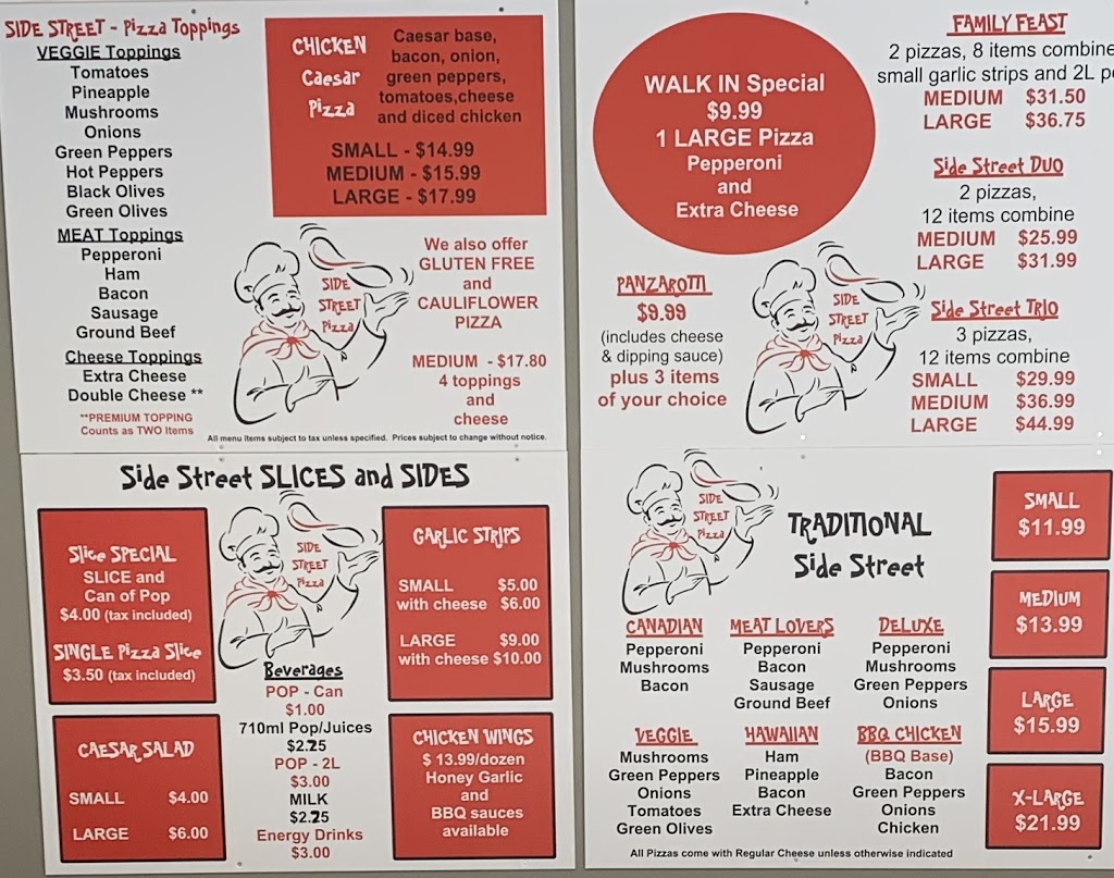 Side Street Pizza | 20 3rd St SW, Chesley, ON N0G 1L0, Canada | Phone: (226) 433-7433