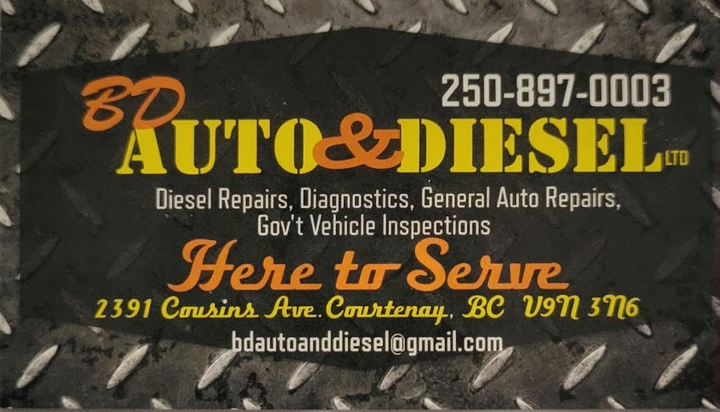BD Auto & Diesel Ltd | 2391 Cousins Ave, Courtenay, BC V9N 3N6, Canada | Phone: (250) 897-0003