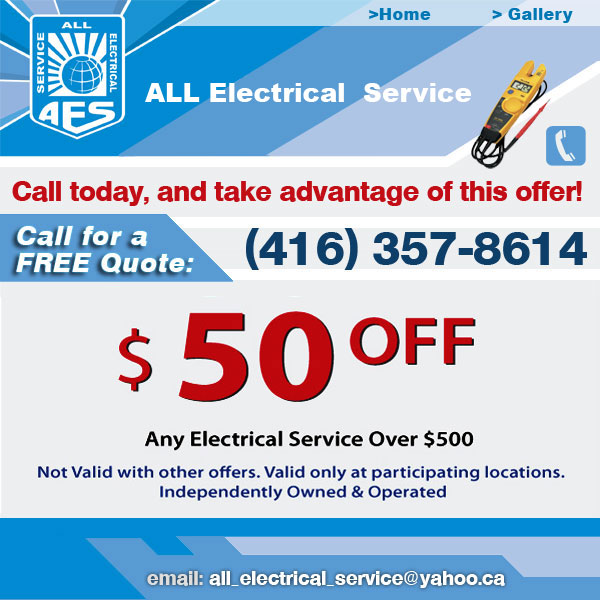 All Electrical Service | 162 Richmond St, Richmond Hill, ON L4C 3Y4, Canada | Phone: (416) 357-8614