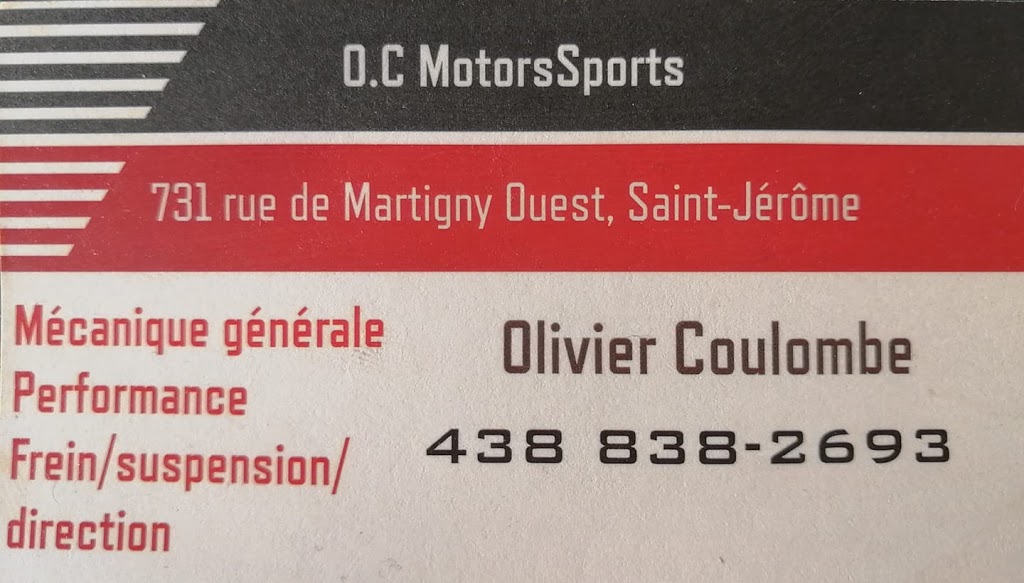 OC Motorsports | 729 Rue de Martigny O, Saint-Jérôme, QC J5L 1Z6, Canada | Phone: (438) 838-2693