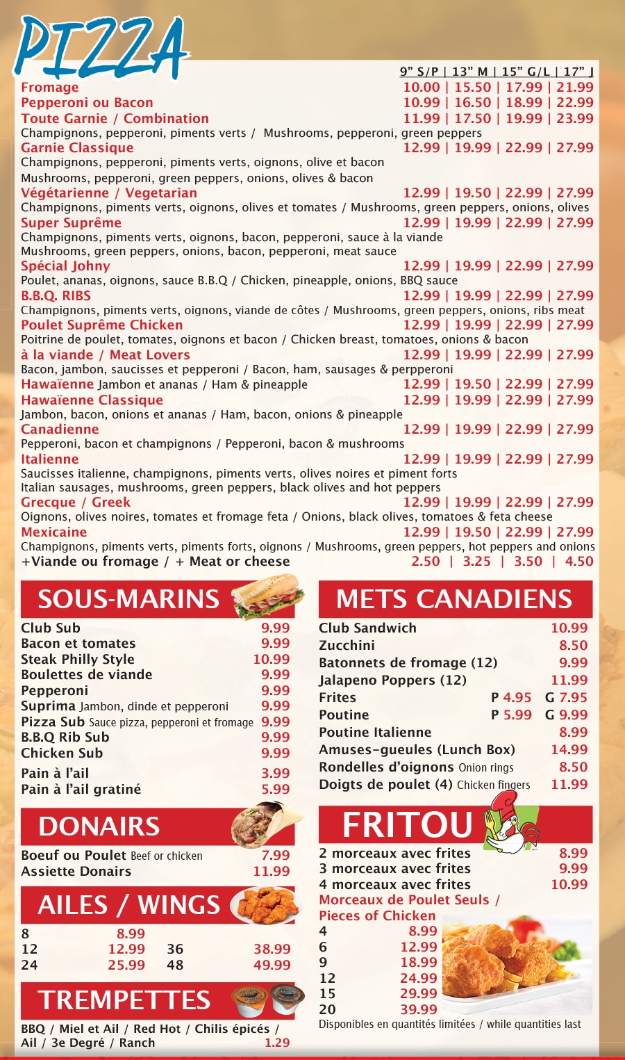 Suprême Pizzeria | 380 Chemin Vanier, Gatineau, QC J9J 3H8, Canada | Phone: (819) 682-4749