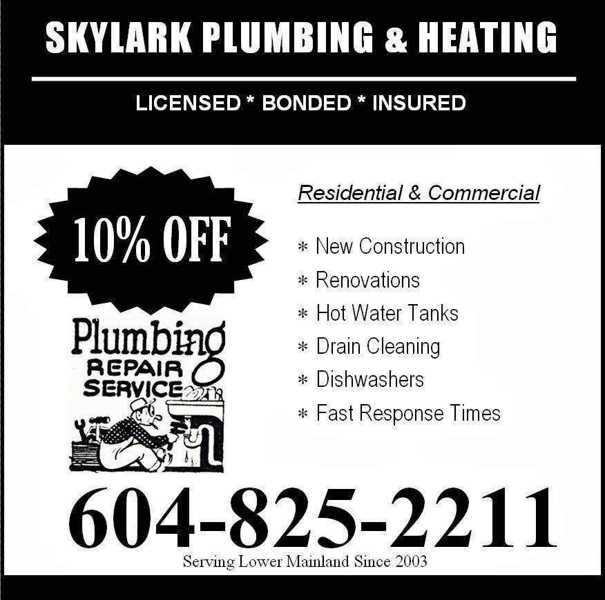 Skylark Plumbing, Heating and Drainage | 8861 138 St, Surrey, BC V3V 5X2, Canada | Phone: (604) 825-2211