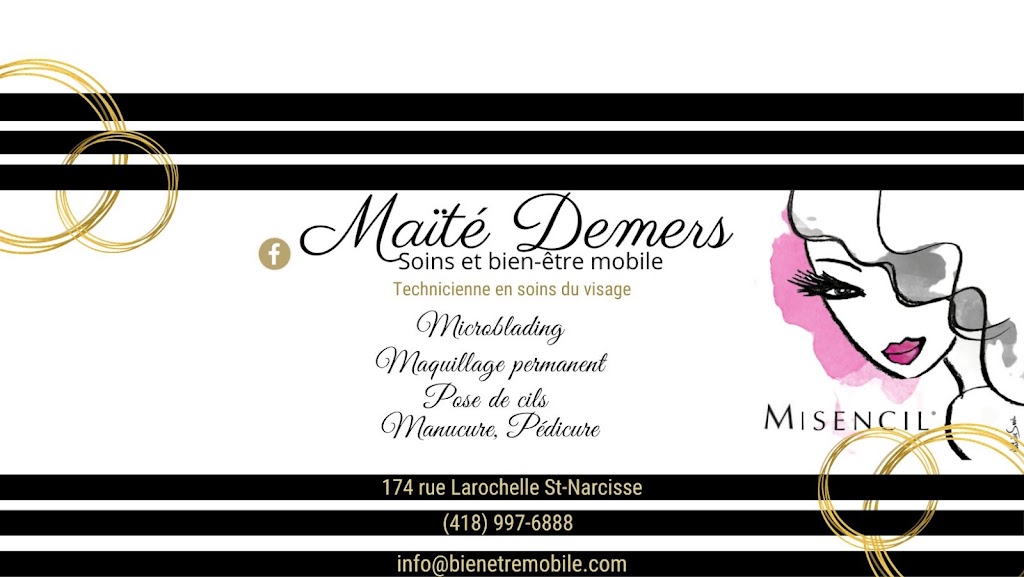 Maïté Demers soins et bien-être mobile | 174 Rue Larochelle, Saint-Narcisse-de-Beaurivage, QC G0S 1W0, Canada | Phone: (418) 997-6888