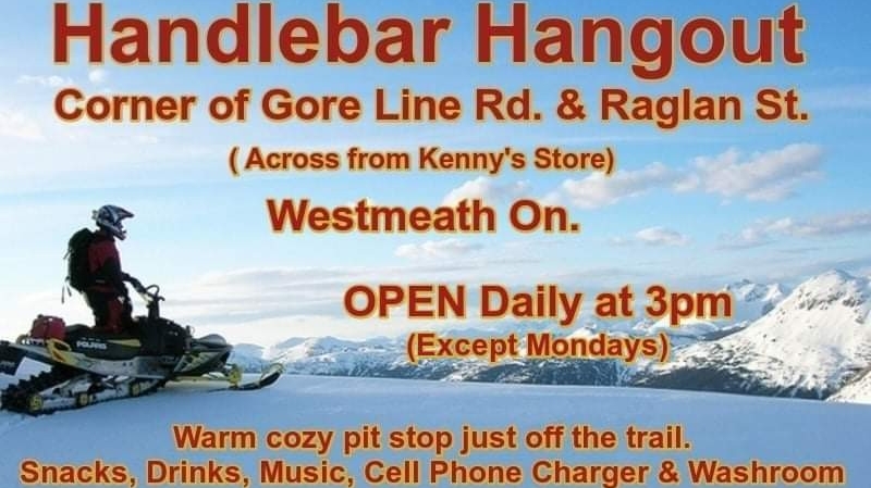 The Handlebar Hangout | 1011b Raglan St, Westmeath, ON K0J 2L0, Canada | Phone: (613) 662-9762