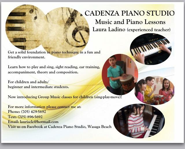 Cadenza Piano Studio Wasaga Beach | Wasaga Beach, ON L9Z 3C2, Canada | Phone: (705) 896-5692