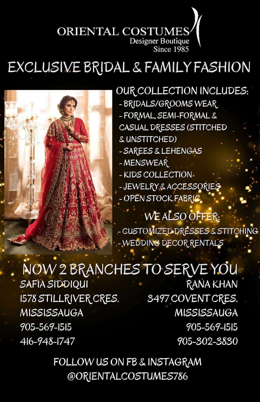 Oriental Costumes | 3497 Covent Crescent, Mississauga, ON L5M 7K7, Canada | Phone: (905) 302-3830