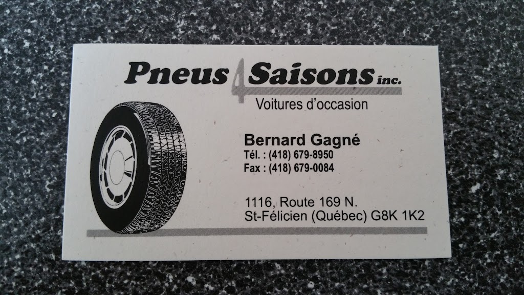 Pneus 4 Saisons Inc | 1116 QC-169, Saint-Félicien, QC G8K 1K2, Canada | Phone: (418) 679-8950