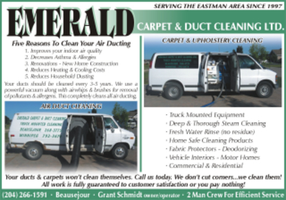 Emerald Carpet & Duct Cleaning Ltd | 19 Panorama Dr, Beausejour, MB R0E 0C0, Canada | Phone: (204) 266-1591