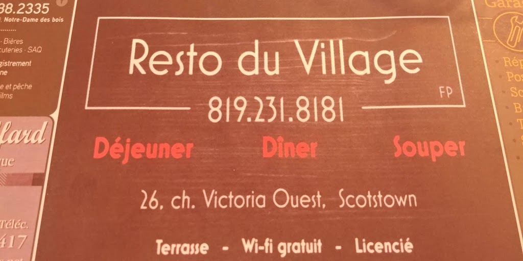 Resto du Village | 26 Chemin Victoria O, Scotstown, QC J0B 3B0, Canada | Phone: (819) 231-8181