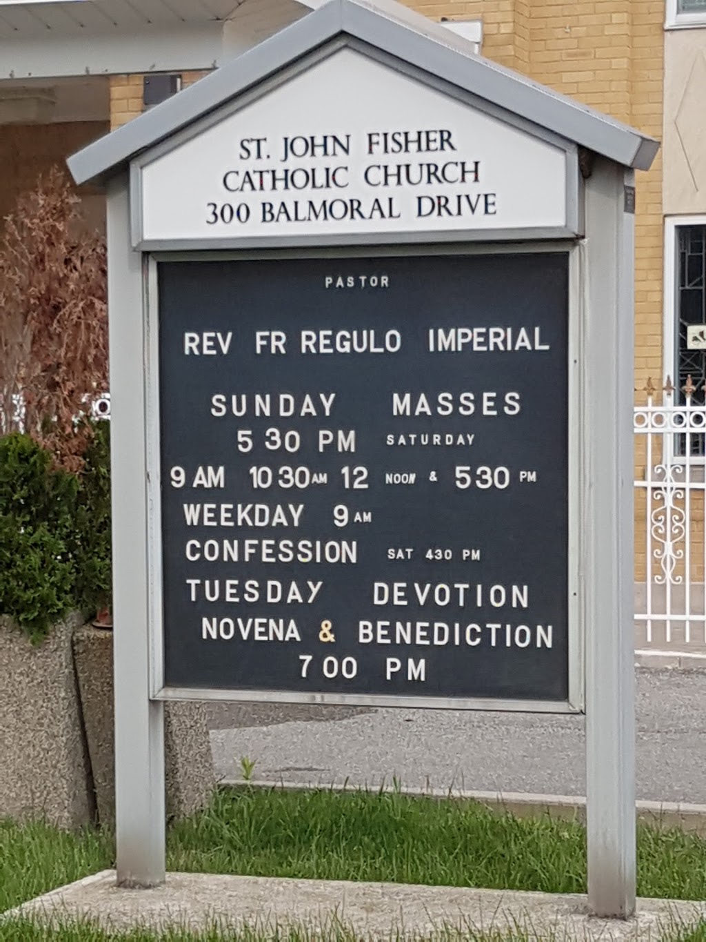 St. John Fisher Catholic Church | 300 Balmoral Dr, Brampton, ON L6T 1V6, Canada | Phone: (905) 793-6610