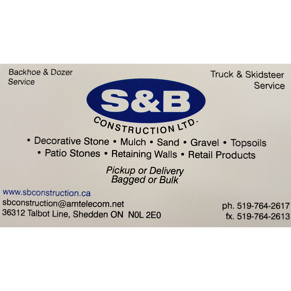 S & B Construction Ltd | 36312 Talbot Line, Shedden, ON N0L 2E0, Canada | Phone: (519) 764-2617