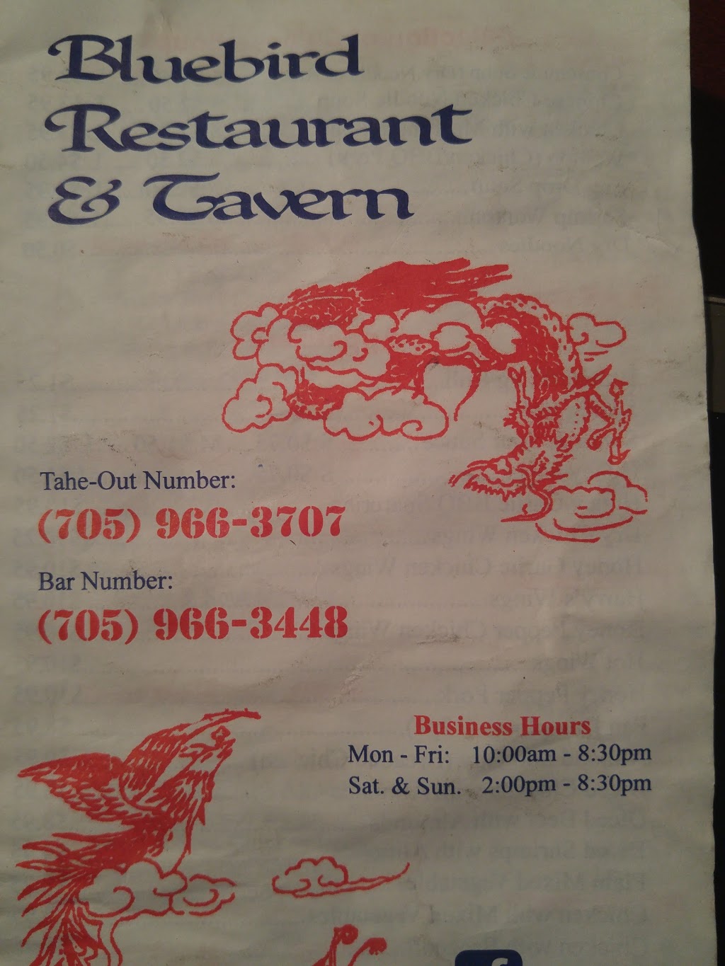 Bluebird Restaurant and Tavern | 43 Levack Drive, Levack, ON P0M 2C0, Canada | Phone: (705) 966-3707