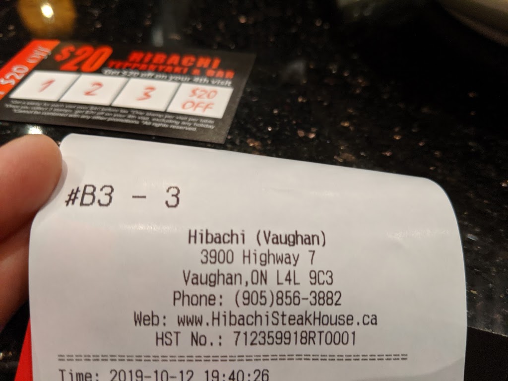 Hibachi Teppanyaki & Bar | 3900 Hwy 7 W, Woodbridge, ON L4L 1A6, Canada | Phone: (905) 856-3882