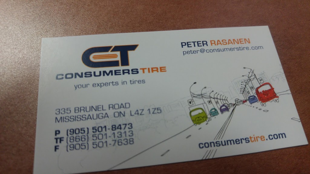 Consumers Tire | 335 Brunel Rd, Mississauga, ON L4Z 1Z5, Canada | Phone: (905) 501-8473