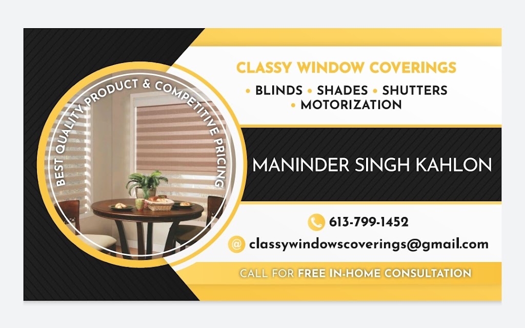 Classy Window Coverings | 205 Osterley Wy, Stittsville, ON K2S 2N6, Canada | Phone: (613) 799-1452