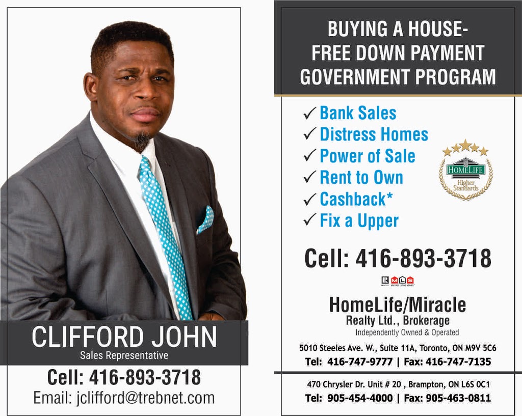 Clifford John-Realtor | 470 Chrysler Dr Unit #20, Brampton, ON L6S 0C1, Canada | Phone: (416) 893-3718