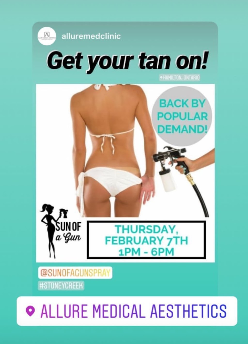 Sun of a Gun Spray Tanning | Sandra Crescent, Grimsby, ON L3M 4Z1, Canada | Phone: (289) 339-8662