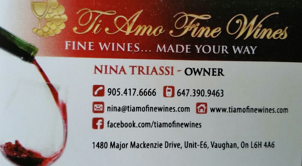 Ti Amo Fine Wines | 1480 Major MacKenzie Dr W, Vaughan, ON L6A 4H6, Canada | Phone: (905) 417-6666