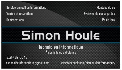 Simon Houle Informatique | 1736 Rue Julien, Sherbrooke, QC J1N 0A5, Canada | Phone: (819) 432-0043