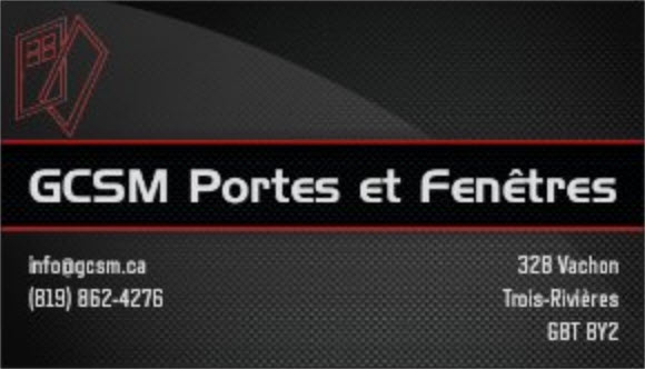 GCSM Portes et Fenêtres | 328 Rue Vachon, Trois-Rivières, QC G8T 8Y2, Canada | Phone: (819) 862-4276