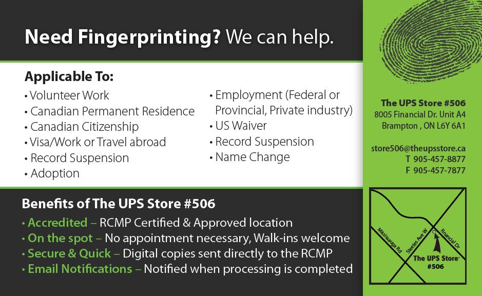 Digital Fingerprint Solutions | 8005 Financial Dr A4, Brampton, ON L6Y 6A1, Canada | Phone: (905) 457-8877