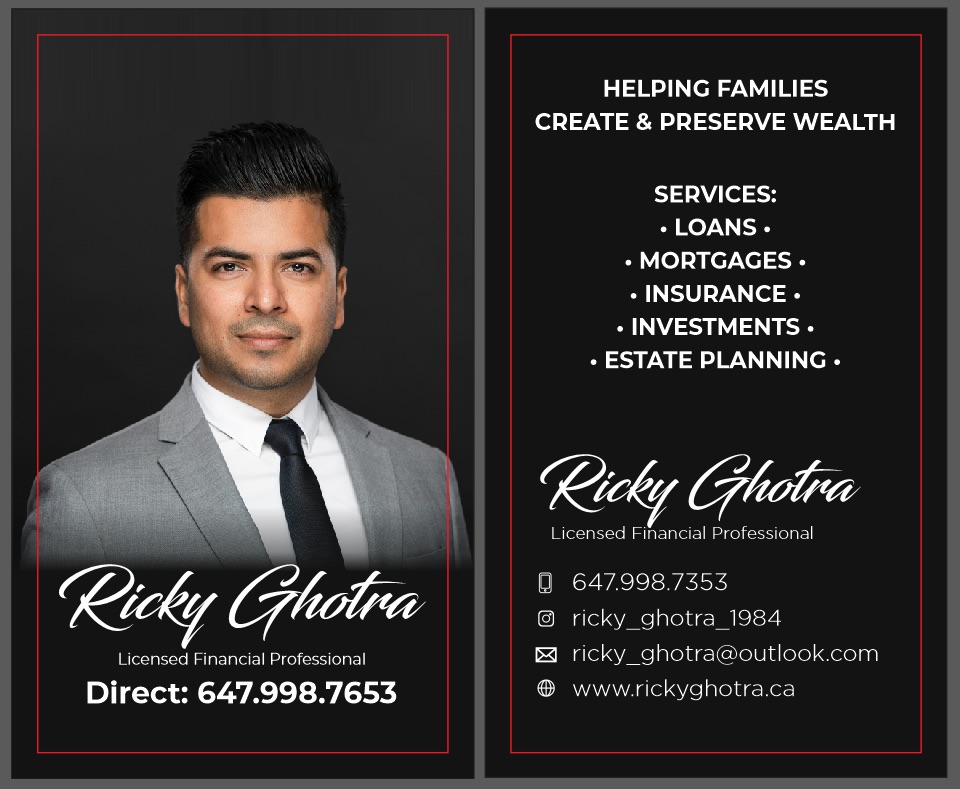 Ricky Ghotra - Financial Services | 1804 Alstep Dr, Mississauga, ON L5S 1W1, Canada | Phone: (647) 998-7653