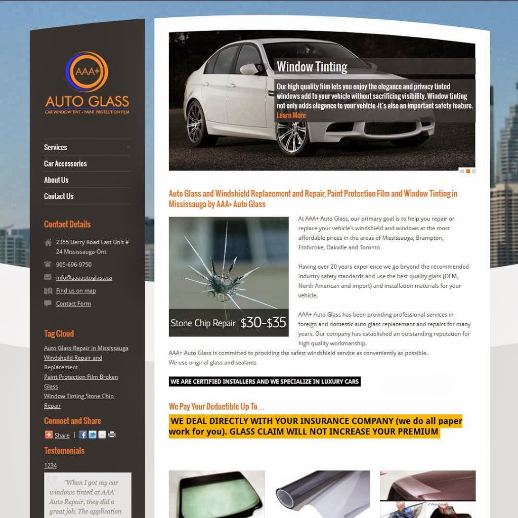 AAA+ Auto Glass | 2410 Lucknow Dr, Mississauga, ON L5S 1K6, Canada | Phone: (905) 696-0666