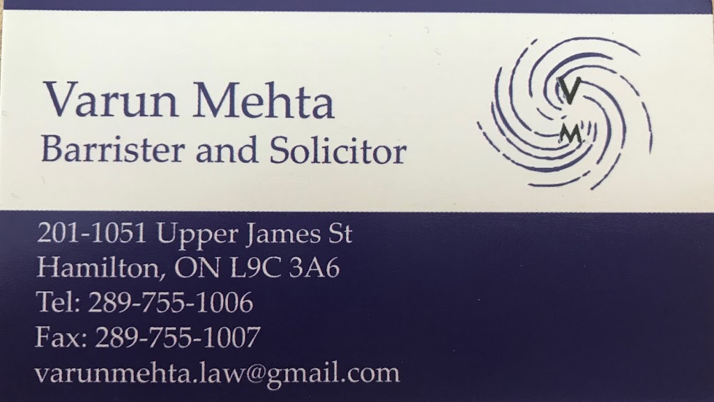 Varun Mehta Law Professional Corporation | 1051Upper James Street, #201, Hamilton, ON L9C 3A6, Canada | Phone: (289) 755-1006